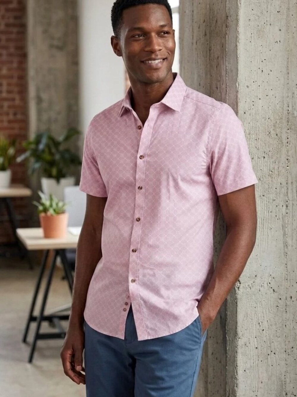 Paisley & Gray Pink/White Geo Sawyer Shirt/18820